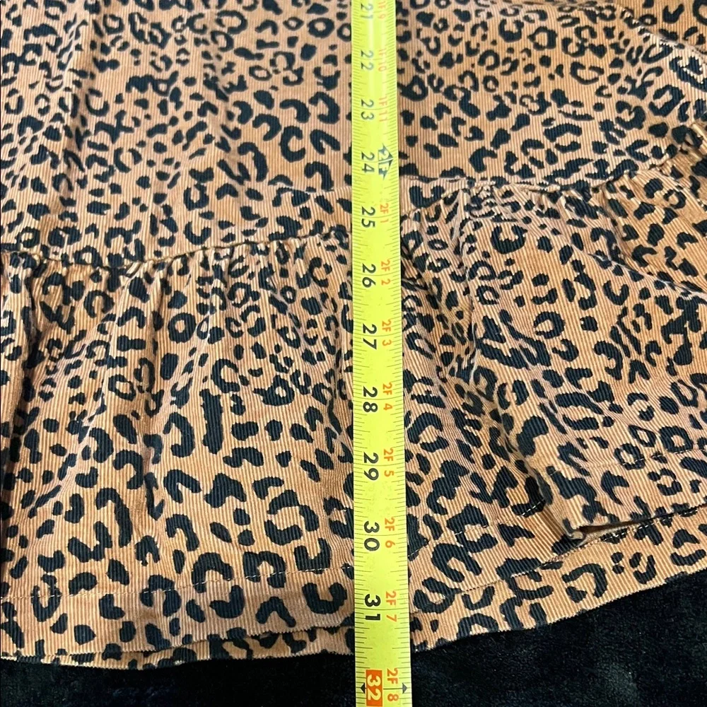 GAP Kids Corduroy Brown Leopard Print Short Sleeve Dress Sz XL/12
